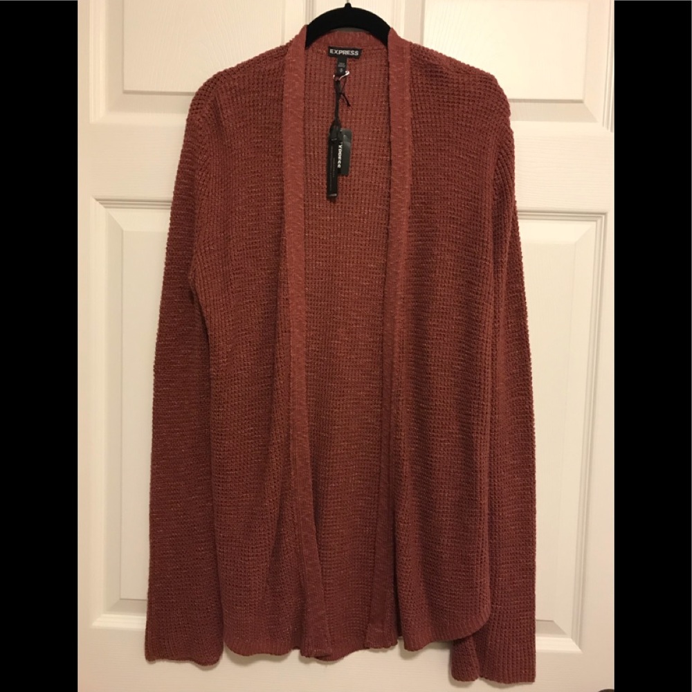 Express cardigan sweater dark mauve